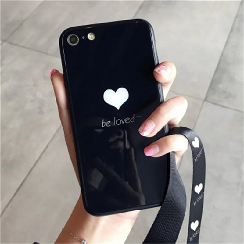 Задняя крышка из закаленного стекла Be Love Heart + гибридная рамка ТПУ идеально