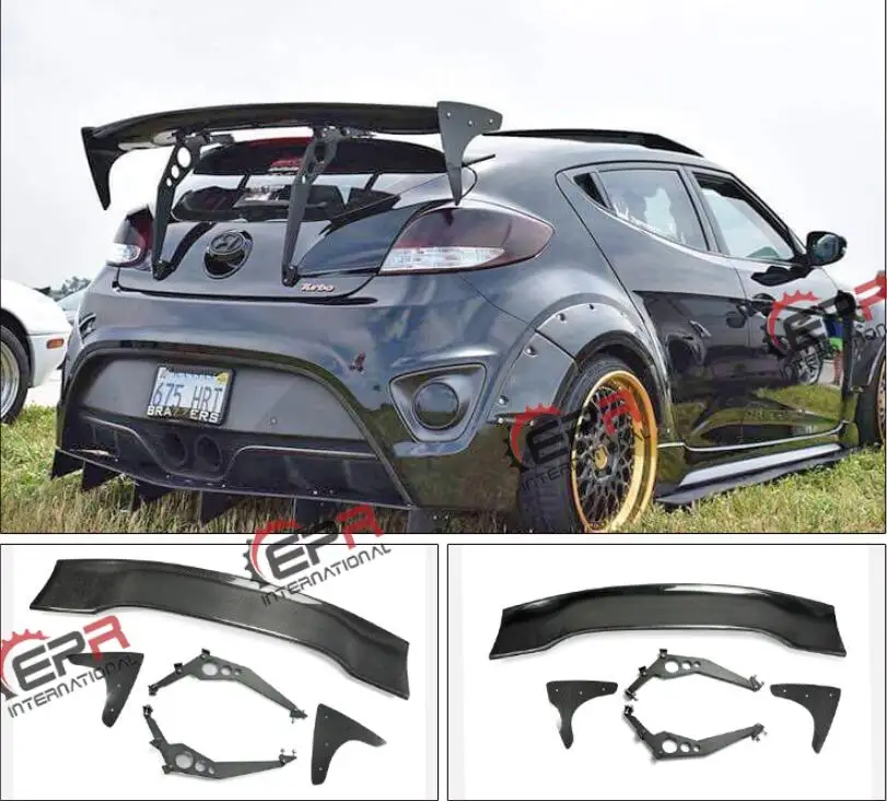 Для hyundai Veloster RSW GT Высокое качество карбоновое волокно/ABS автомобиль заднее крыло багажник выступ Спойлеры подходит для hyundai Veloster 2011