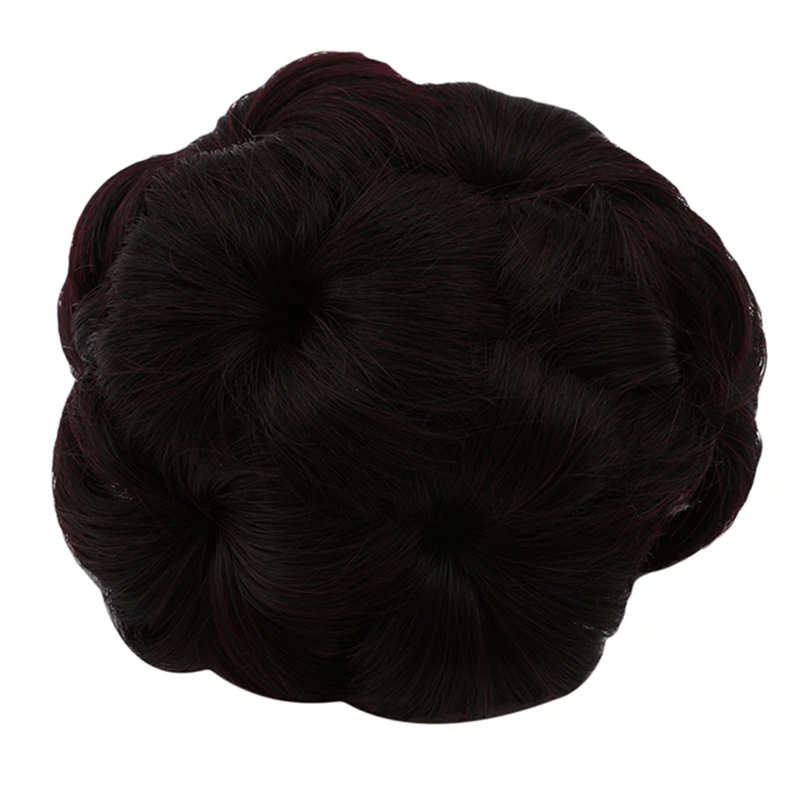 

1PC Women Natural Curly Chignon Clip In Plastic Comb Elastic Bride Donut Bun Synthetic Hairpieces High Temperature Fiber Hair