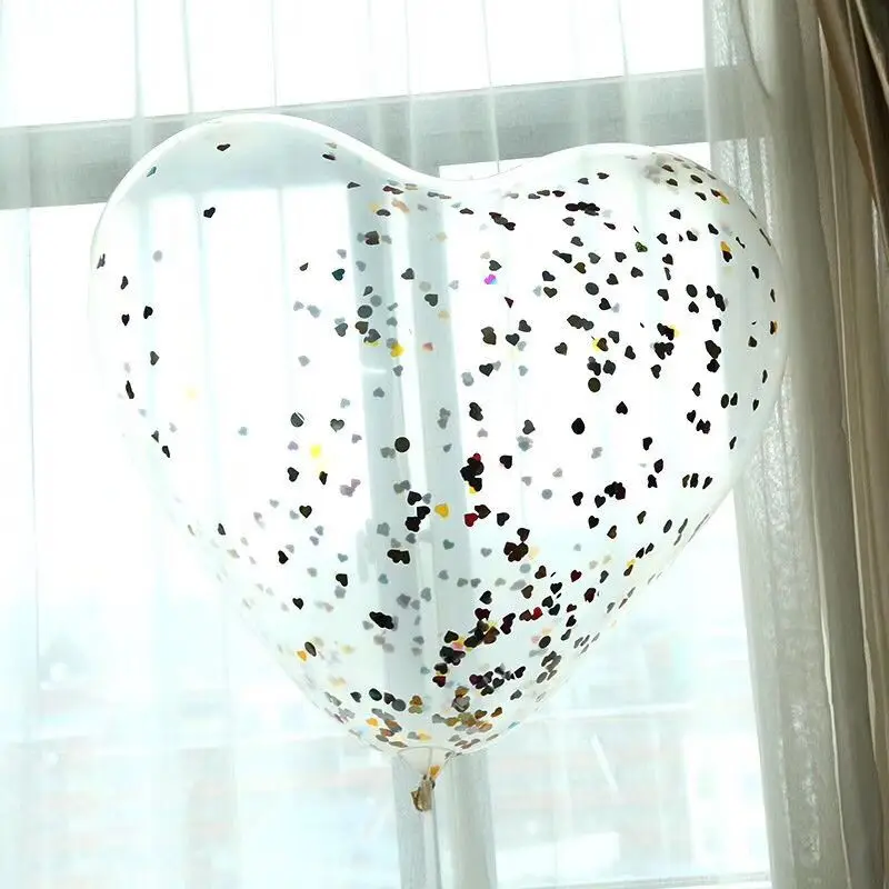10 шт./лот 36 дюймов Сердце прозрачный конфетти воздушный шар латексные воздушные