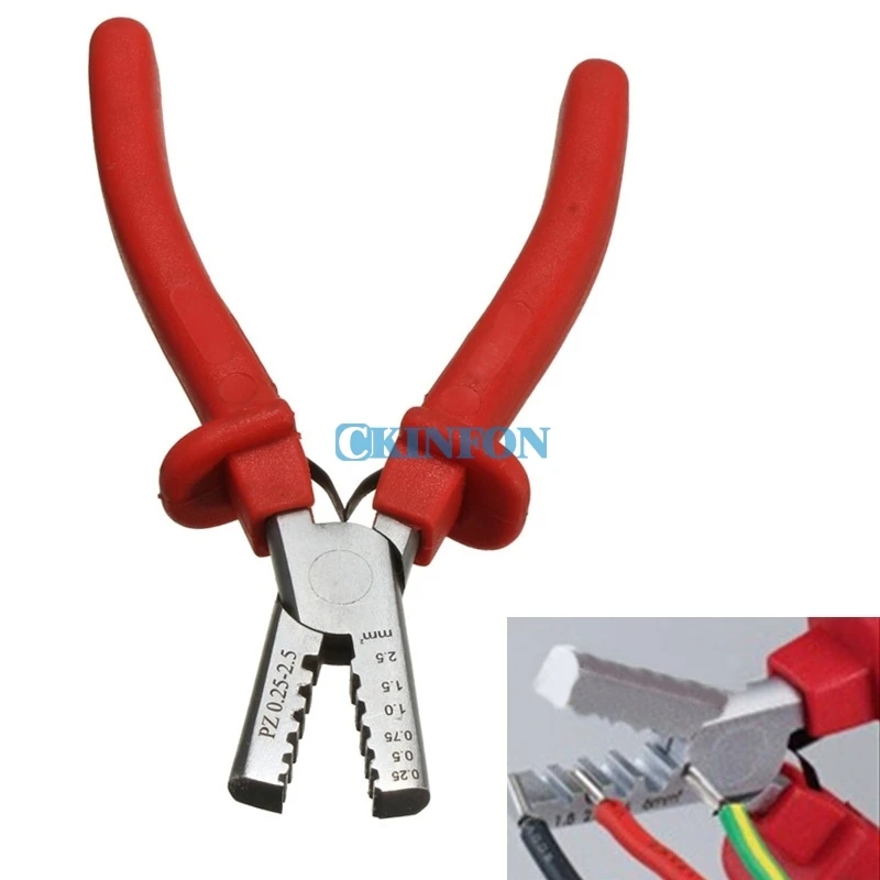 

DHL 100PCS Home Office Essential Mini Ferrules Tool Crimper Plier for Crimping Cable End-sleeves from 0.5-2.5mm2