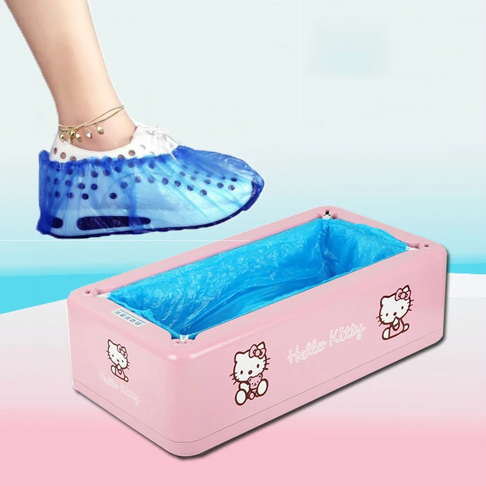 Милый hello kitty автоматическая машина для изготовления чехлов для обуви одноразовая домашняя интеллектуальная обувная втулка одноразовая пленка для обуви