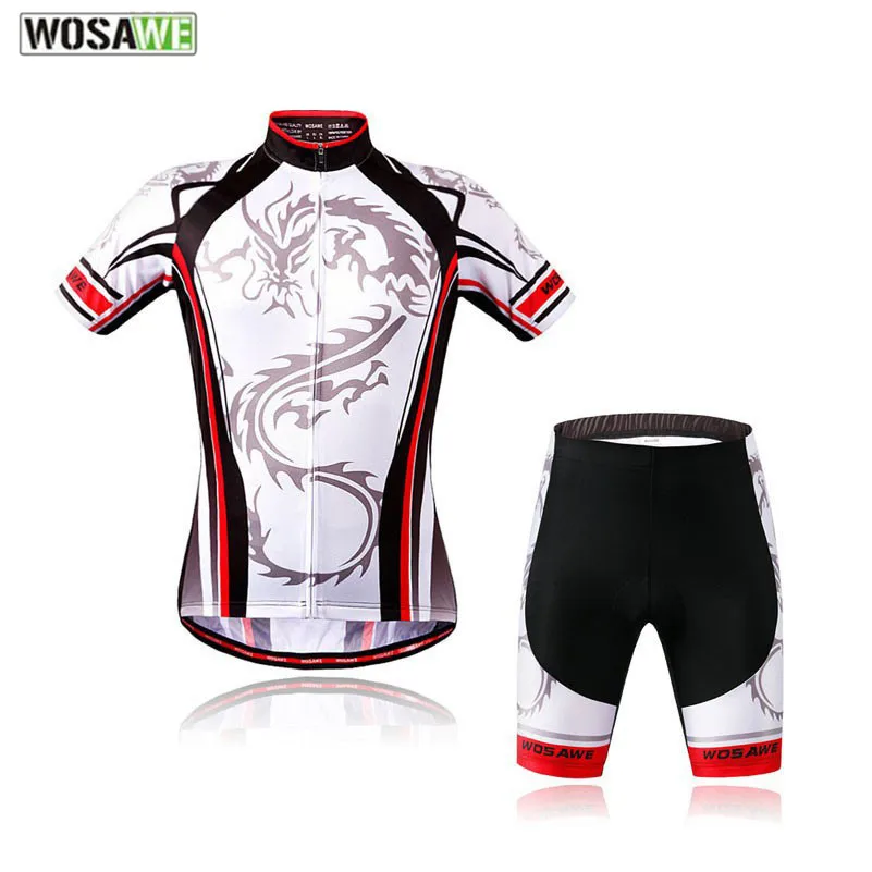 WOSAWE, принт дракона, короткий рукав, Джерси+ шорты, дышащий, MTB, велосипед, Roupas, Мужская одежда для фитнеса, велосипед, Велоспорт, Джерси, наборы