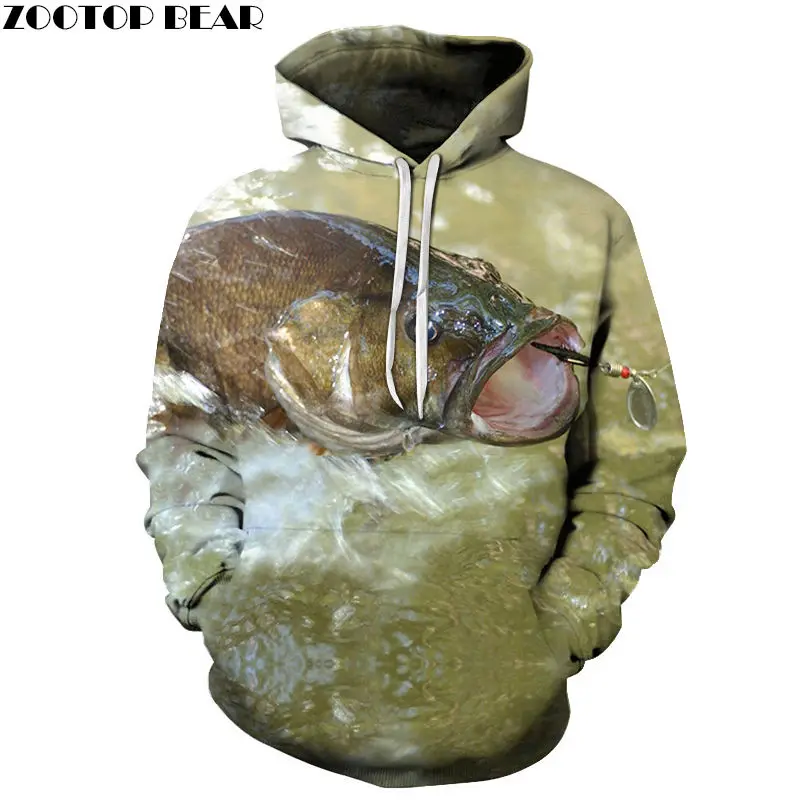Bathe hocked Fish/толстовки с 3D принтом для мужчин и женщин Толстовка капюшоном