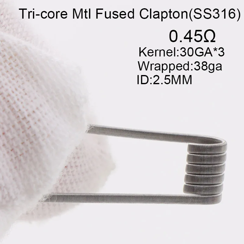Mtl-3-30-38-316 50/100 шт XFKM тончайший MTL Fused Clapton с сопротивлением готовые катушки A1 SS316 Ni80 для MTL вейпер RDA RTA танк-Атомайзеры высокое сопротивление - Цвет: Mtl-3-30-38-316