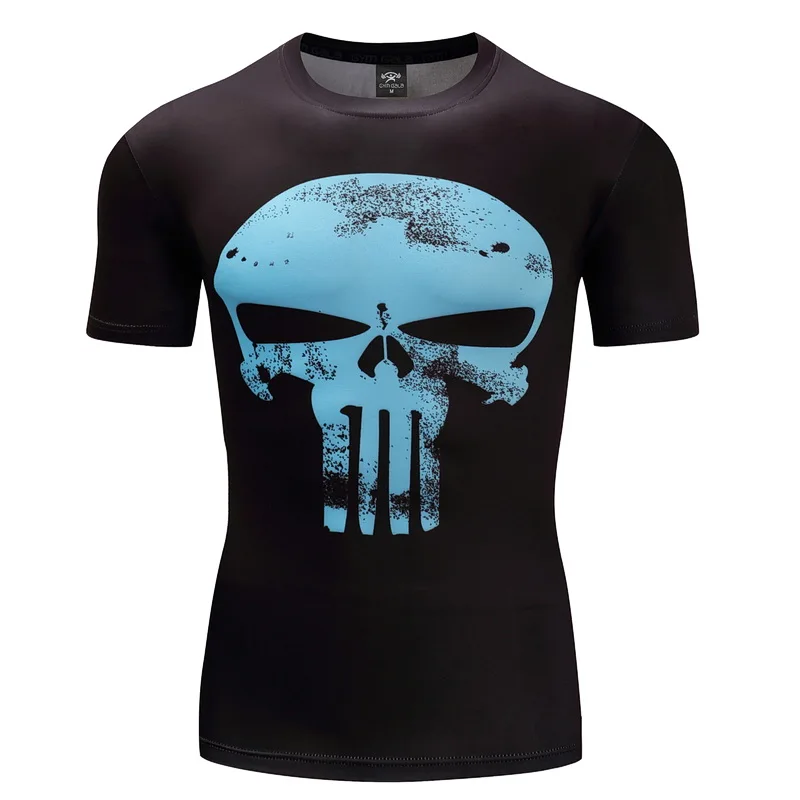 3D печатных футболки Для мужчин короткий рукав реглан Каратель VS сияющая футболка