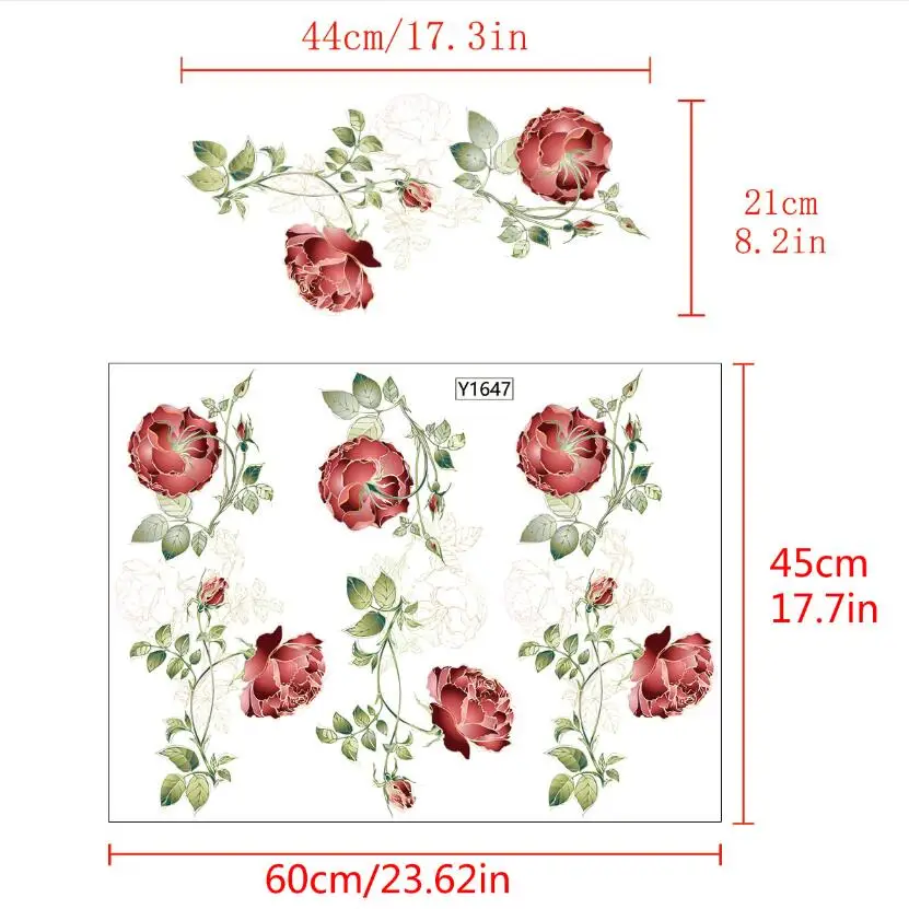 Красивые 3d наклейки на мебель с розами шкаф декор для спальни сделай сам