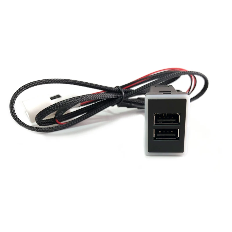 Зеленый светодиодный адаптер с двумя usb-портами для быстрой зарядки для Toyota Corolla Camry Yaris Highlander Vios Prado RAV4