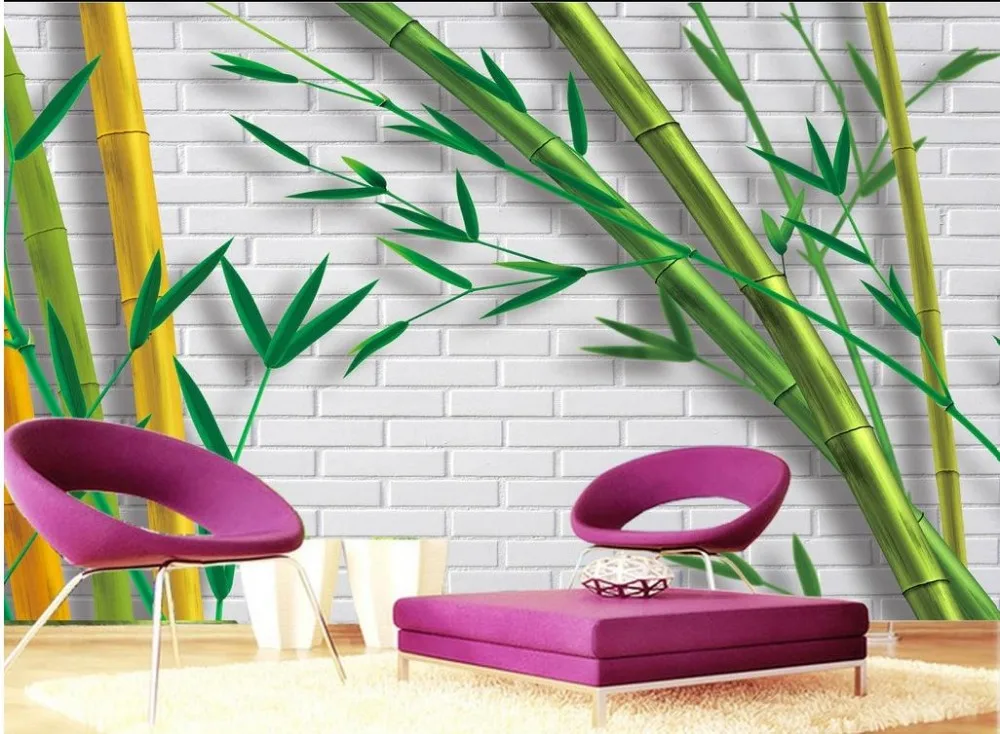 Украшение дома 3d фрески обои для гостиной бамбуковая декоративная кирпичная