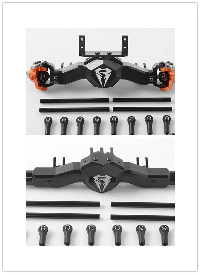 Front and Rear Станке 1/10 Масштаб RC трактор для езды по скалам SCX10 AX10 трансформер-грузовик использовать высокий просвет сзади и спереди ось - Цвет: Front and Rear