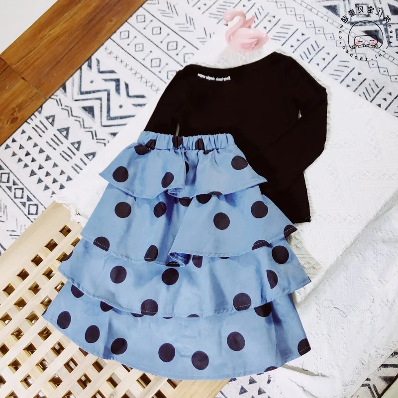 2019 детская одежда комплект из двух предметов Корейская для девочек блузки в