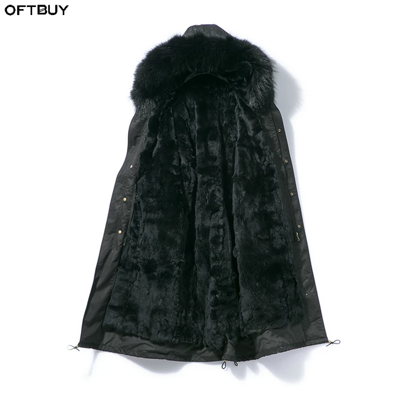 OFTBUY 2018 Новое X длинная парка зимняя куртка Для женщин Настоящее Шуба черный