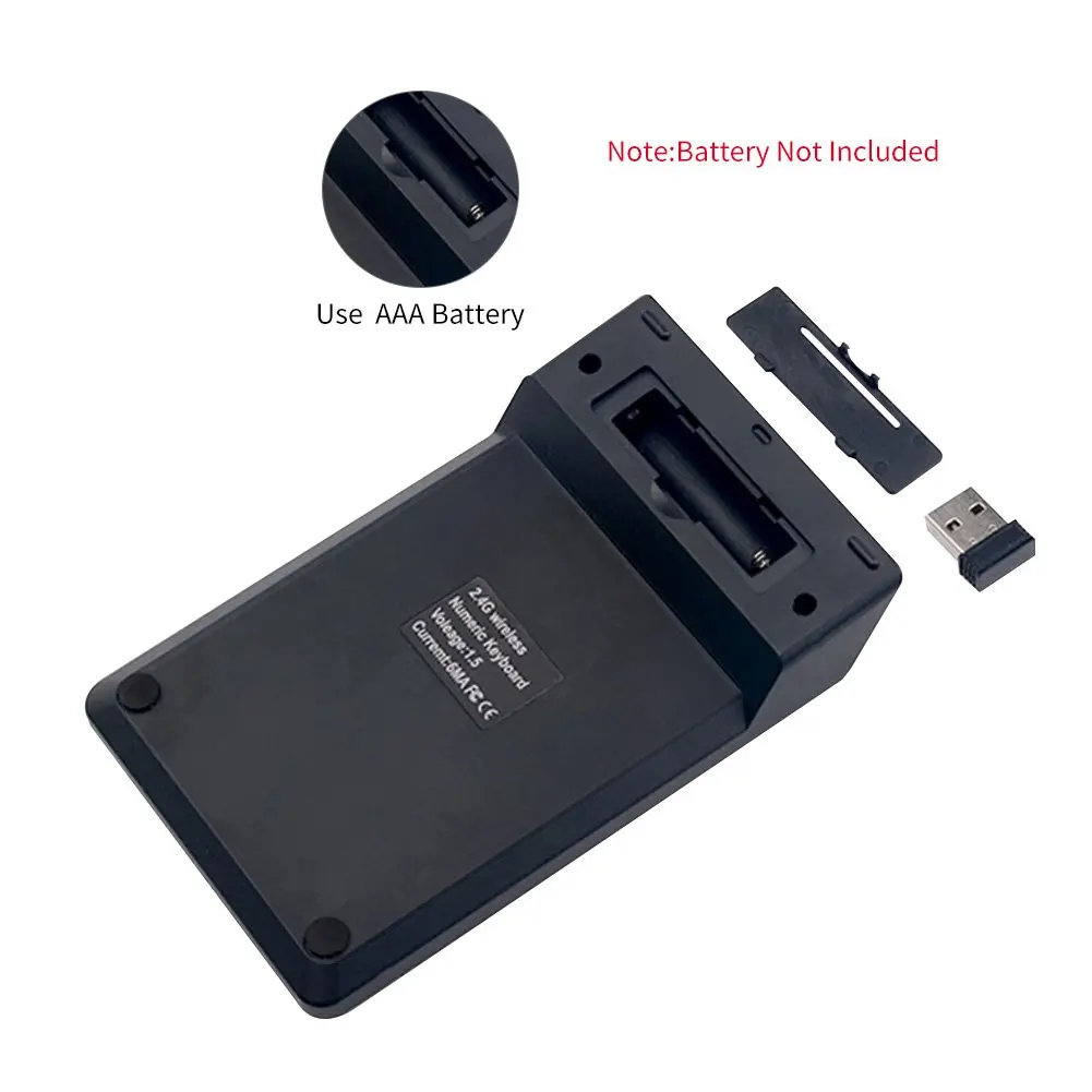 Беспроводная цифровая мини клавиатура 2 4 ггц 18 клавишная бесшумная с USB