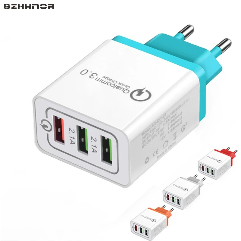 3 порта USB 18 W быстрая зарядка 0 5V 3A для Iphone 7 X XS XR мобильный телефон быстрое зарядное