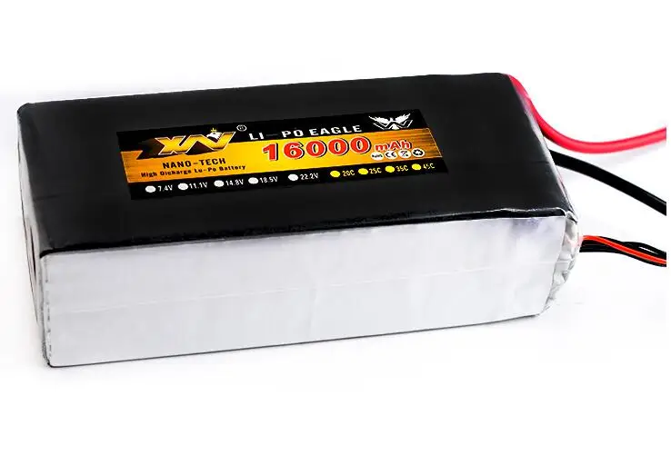 1 шт. RC Lipo батарея 22,2 v 16000mah 15c 6S1P Li-Po батарея AS150 Разъем для RC защиты растений БПЛА Rc Мультикоптер FPV RC Дрон