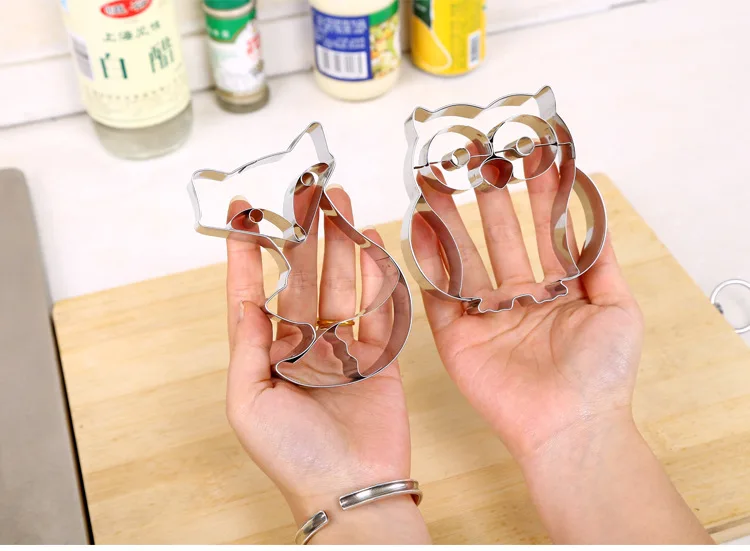Новые Нержавеющая сталь торта DIY печенье печенья мультфильм сова лиса Форма