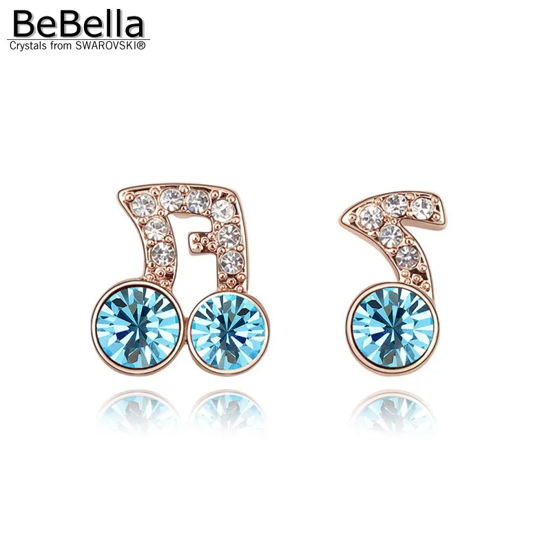 BeBella stud сережки ноты изготовленный с элементами Swarovski|earrings stud|note earringsmusic note earrings |