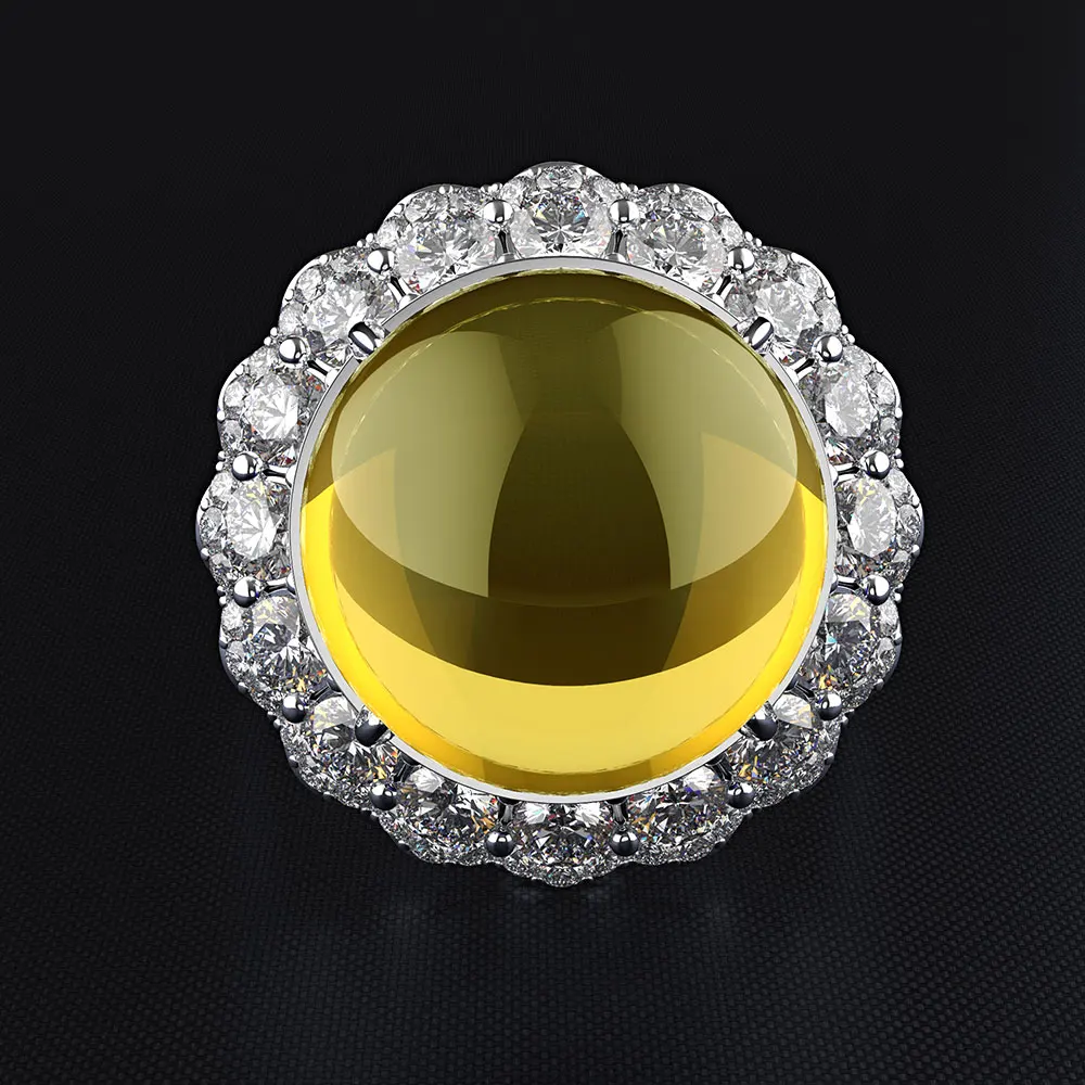 Yellow 1 Wong Rain, Ретро стиль, 925 пробы, серебро, создан Муассанит, драгоценный камень, обручальное, обручальное, пара колец, хорошее ювелирное изделие - Цвет камня: Yellow 1
