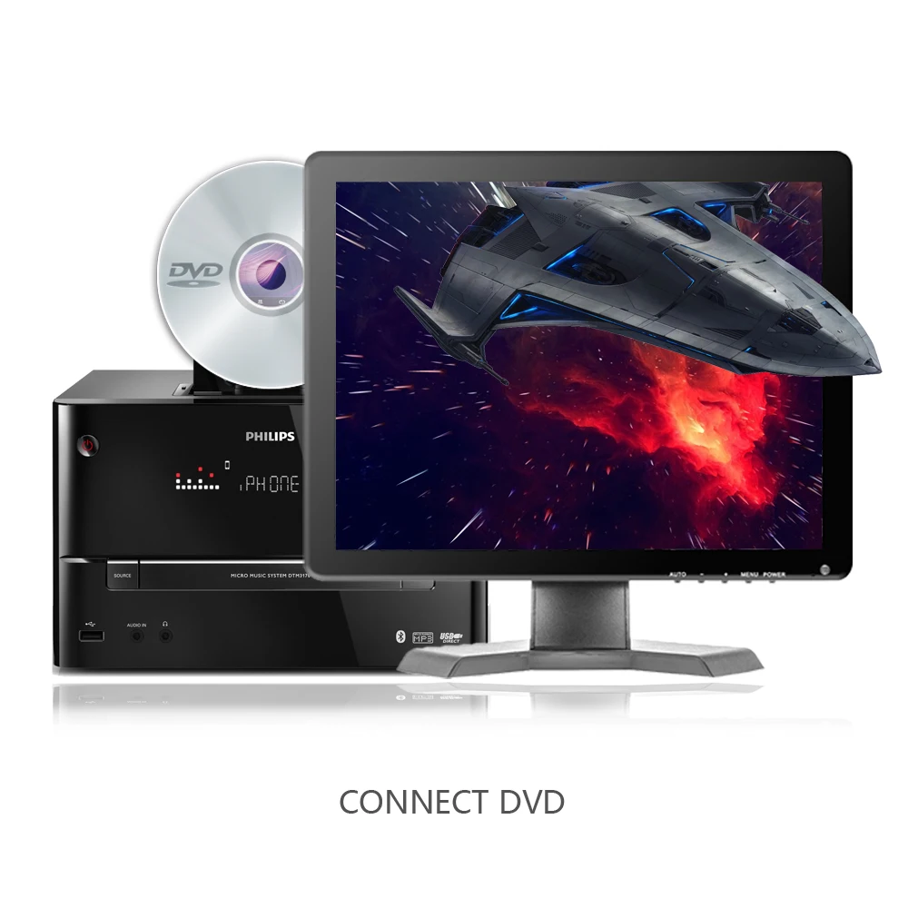 AMPrime 15 &quotips ЖК монитор с высоким разрешением мини Телевизор и Компьютерный