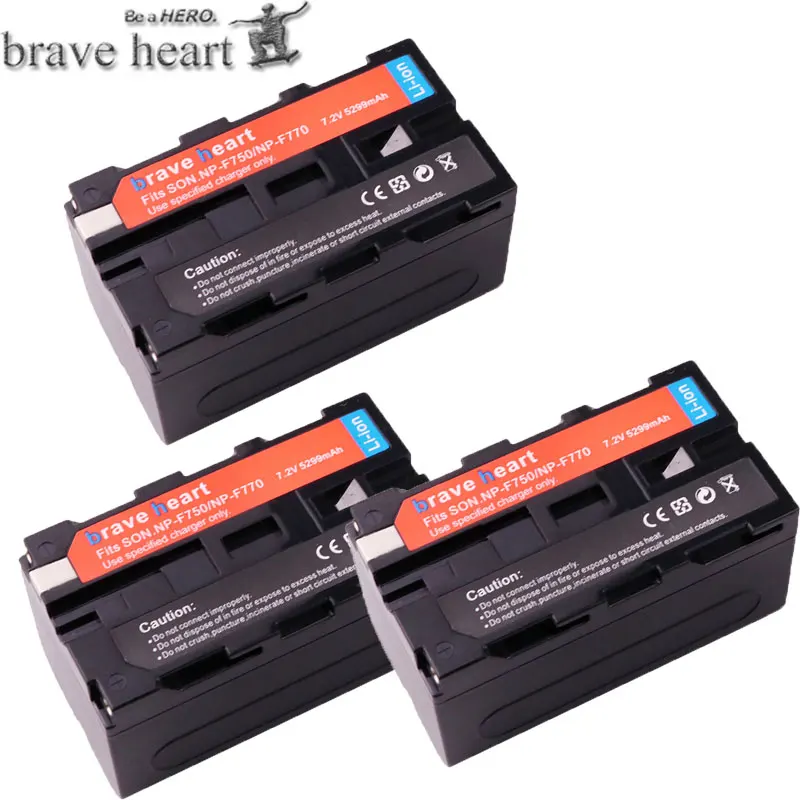 3battery 3 шт. 5299 мА/ч, NP-F750 NP-F770 Li-Ion Батарея+ светодиодный USB Зарядное устройство для sony NP F970 F960 ccd-tr917 ccd-tr940 ccd-trv101 ccd-trv215 - Цвет: 3battery