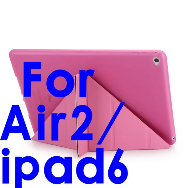 Для Ipad Air 2/iPad Air 1 смарт-чехол для Ipad 5 фигур Стенд Ультра тонкий из искусственной кожи(полиуретан) и мягкого силикона для iPad 5/6 Авто Режим сна/Пробуждение - Цвет: pink  Air2