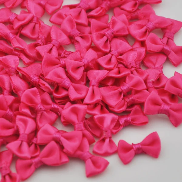Fushia 30 шт. Маленькие Атласные Ленточные банты Цветочные аппликации Швейное Ремесло детская ткань комплекты Upick A128 - Цвет: Fushia