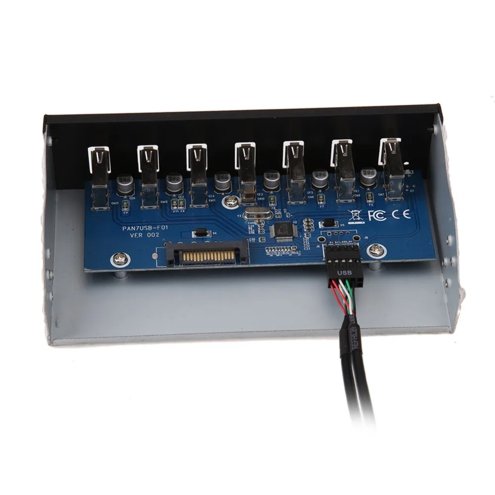 7 портов s USB 2 0 Hub порт кабельный концентратор для 5 25 дюйма CD ROM Drive Bay Передняя
