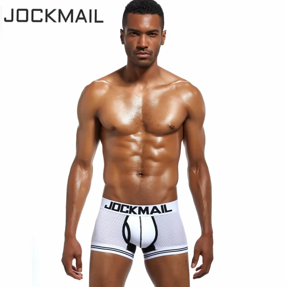 JOCKMAIL брендовые новые сексуальные сетчатые u-образные Боксеры Мужское нижнее белье сексуальные подштанники Cueca хлопковые трусы боксеры боксерские шорты для геев мужские трусы