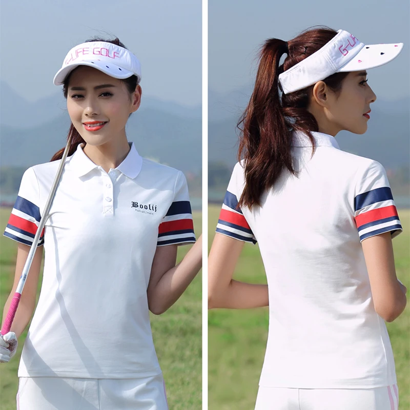 Женские рубашки поло полосатые с коротким рукавом повседневные женские вышивкой