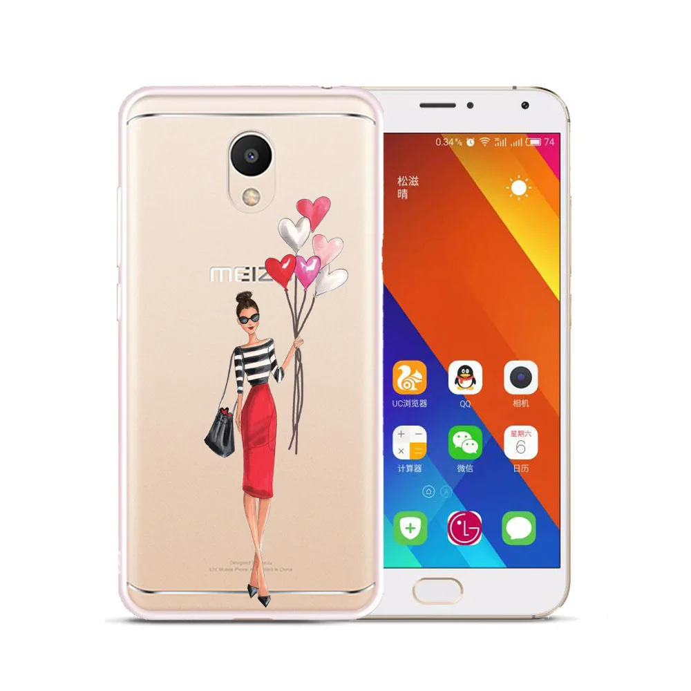 Стильный флип-чехол из силикона для Meizu M3 Note M6 M6S M5S M5C M6T Pro 7 Plus 15 мягкий чехол ТПУ с