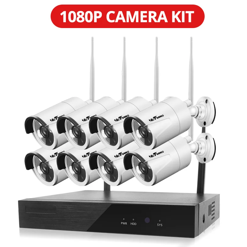 1080P camera kit Weтранс камера видеонаблюдения системы безопасности беспроводной NVR комплект 1080P 8CH домашний HDD wifi видеонаблюдение Открытый IP камера комплект водонепроницаемый - Цвет: 1080P camera kit