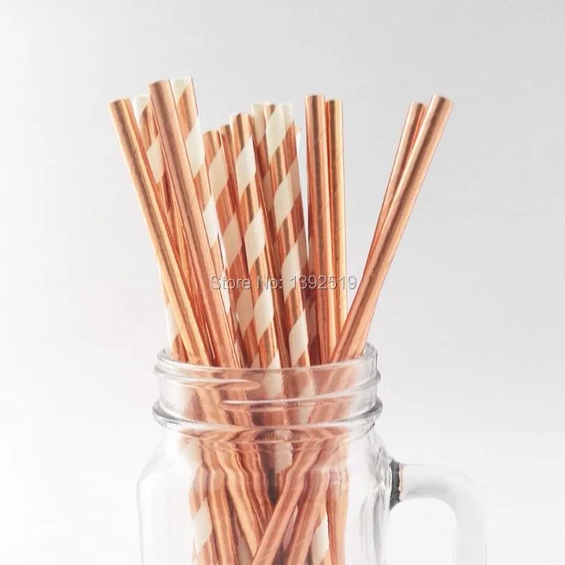 Бесплатная доставка 1000 шт красочные розовые золотые бумажные соломки для питья