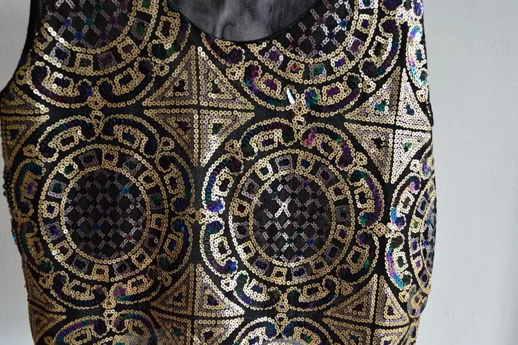 Cakucool Горячие Sequined Crop Топы корректирующие Танк Лето украсить О-образным вырезом