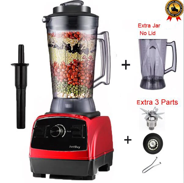 red 3parts jar 2800 Вт 4.0л 3HP BPA бесплатно коммерческий профессиональный смузи мощный блендер миксер соковыжималка с немецкой технологией мотора - Цвет: red 3parts jar