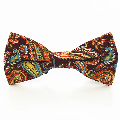 RBOCOTT цветочный галстук бабочка хлопок синий мужской модный желтый и фиолетовый