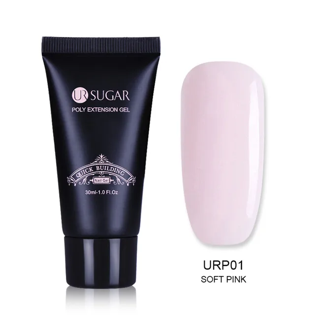 URP01 SOFT PINK Ur Sugar Poly гель для наращивания прозрачный дизайн ногтей цветные кончики для ногтей удлиняющий палец маникюрный Быстрый строительный Кристальный гель - Цвет: URP01 SOFT PINK