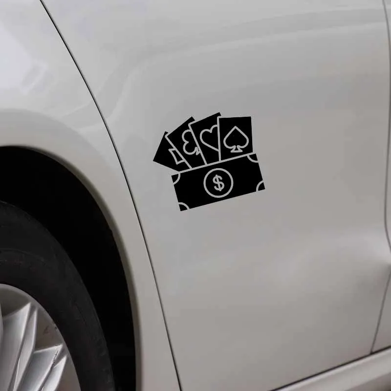 

YJZT 13.5*11.3CM Funny Poker Decor Car Sticker Reflective Personalized Vinyl High Quality Graphic C12-1316