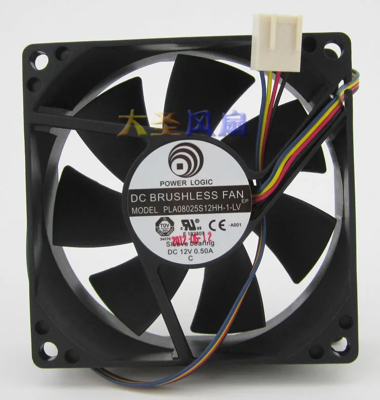 Новый оригинальный PLA08025S12HH 1 LV 8025 AC/DC 12v 0.50A 4 провода Компьютер PWM вентилятор