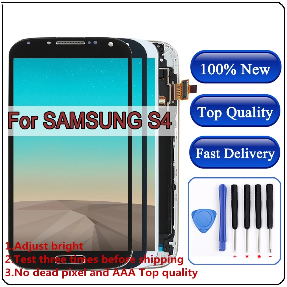 ЖК-дисплей для Samsung Galaxy S4 сенсорный экран дигитайзер запасные части + Инструменты