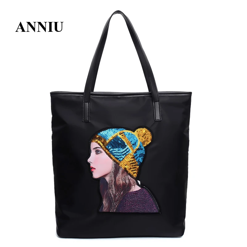 ANNIU 2018 Новая модная женская большая сумка через плечо нейлоновая