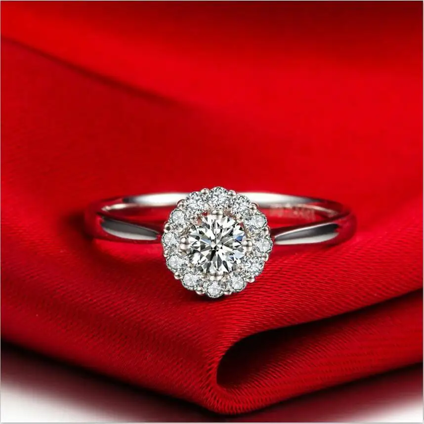 925 sterling silver jewelry zircon ring wedding female high-end bridal t031 | Украшения и аксессуары