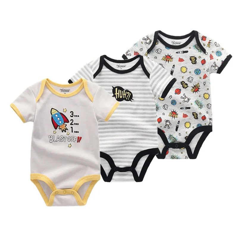 3 PCS/lot summer baby girl Baby romper Cotton jumpsuit set Boy Clothes | Детская одежда и обувь