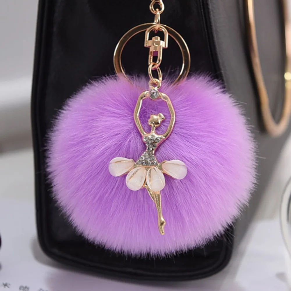 Плюшевый брелок простой меховой шар помпон подвеска с помпоном Искусственный