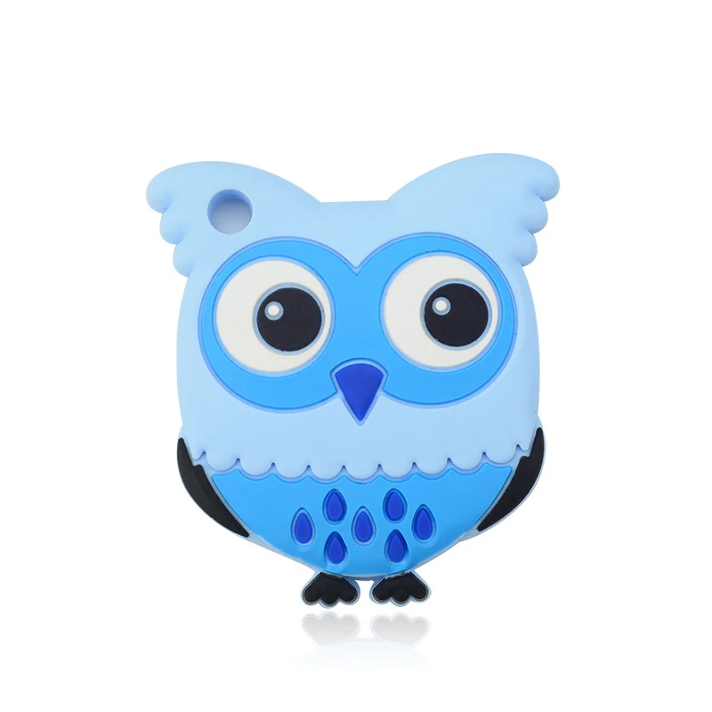 owl 1 Силиконовая подвеска, 1 шт., детская игрушка для прорезывания зубов, модное ювелирное изделие, енот, шарм, Gameboy, прорезыватель, пищевая игрушка, жевательные бусины, BPA бесплатно - Окраска металла: owl 1