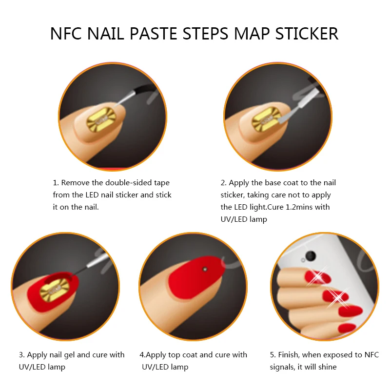 Четыре лилии 2 пары/компл. NFC наклейки для ногтевого дизайна самодельные