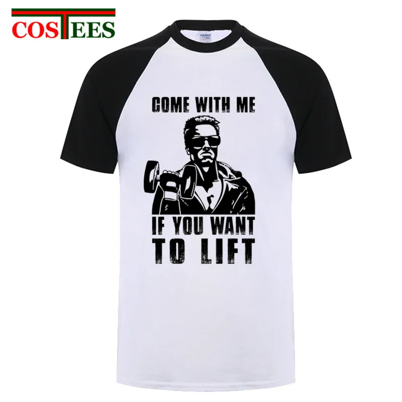 Футболка Terminator Arnold men Come With Me если вы хотите поднимать подарок повседневная