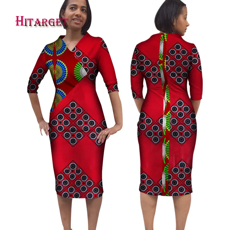 

2019 Autumn Long Sleeve Vintage Traditional African Dresses for Women african Dashiki Print women clothing WY4092