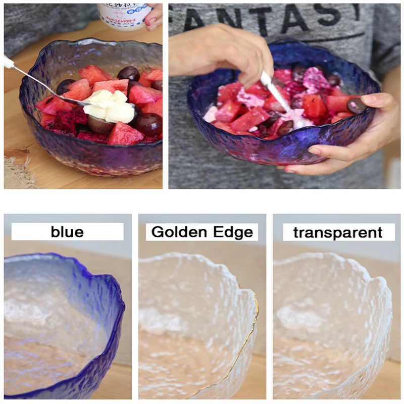 Glass Ware glass salad large bowl of fruit tea. |