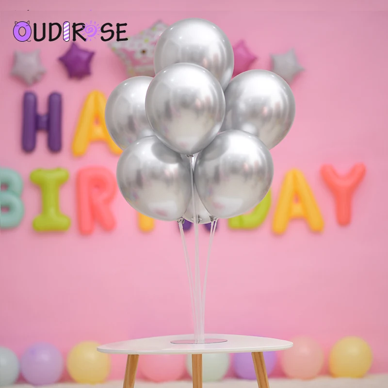 OUDIROSE 7 шт. 12 дюймов металлический латексный шар для дня рождения свадьбы