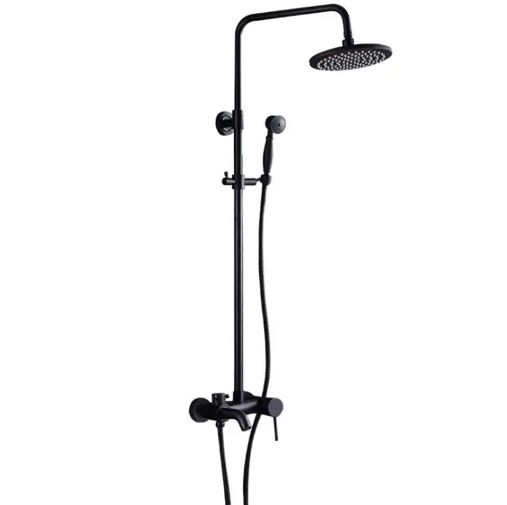 bathroom shower sets wall mount bath faucet with slide bar exposed tap handshower H9676 | Обустройство дома